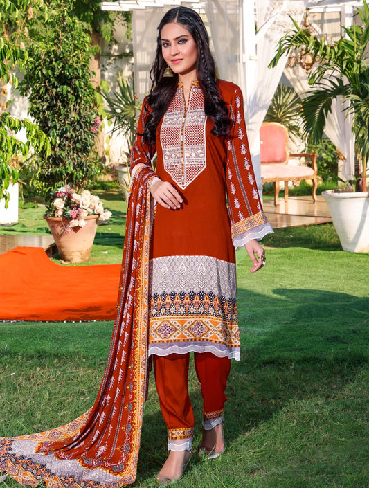 3 Piece Unstitched Suit KTE-1560 Dresses KHAS STORES 