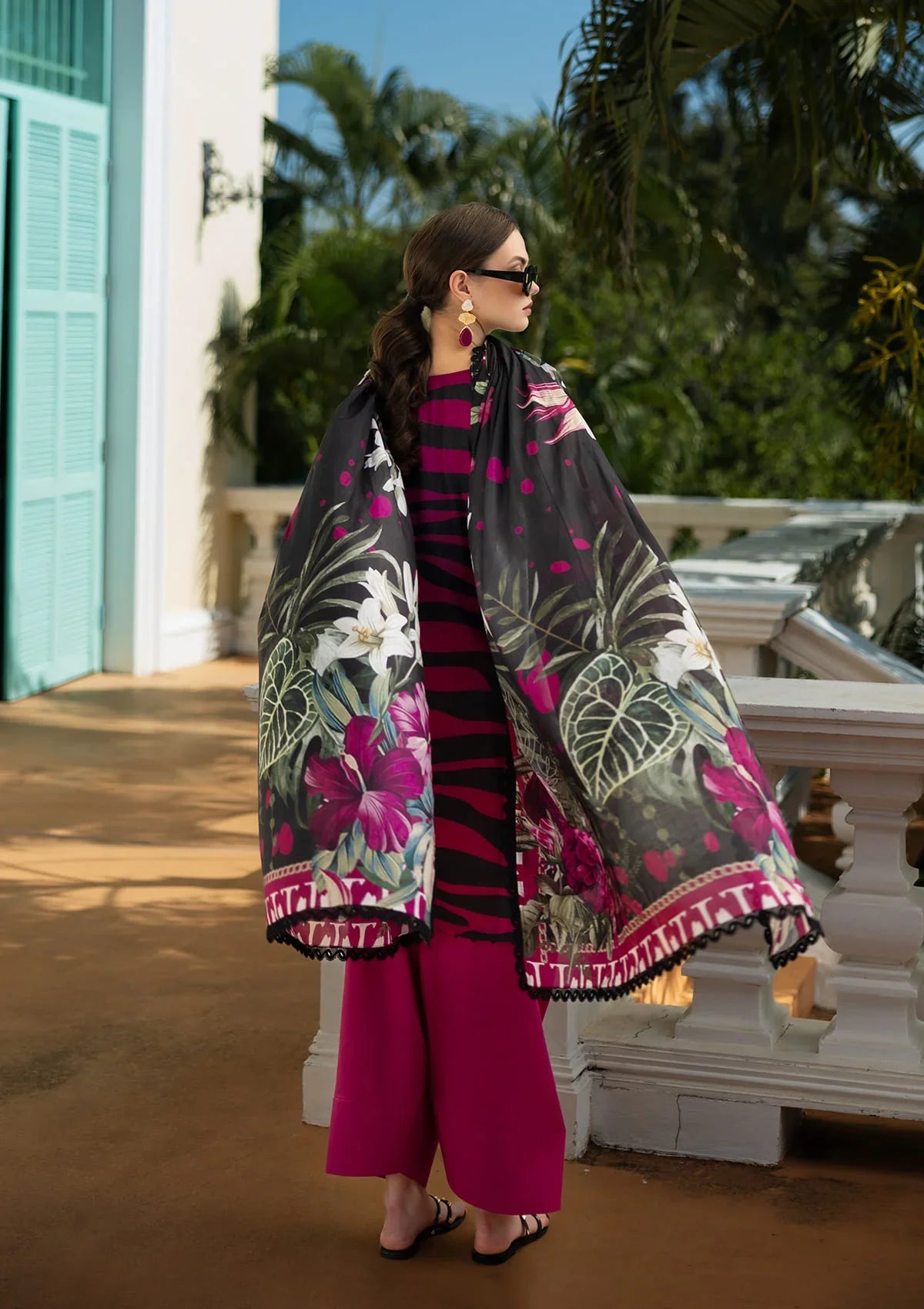 beautiful Printed Voile Dupatta in bright florals.