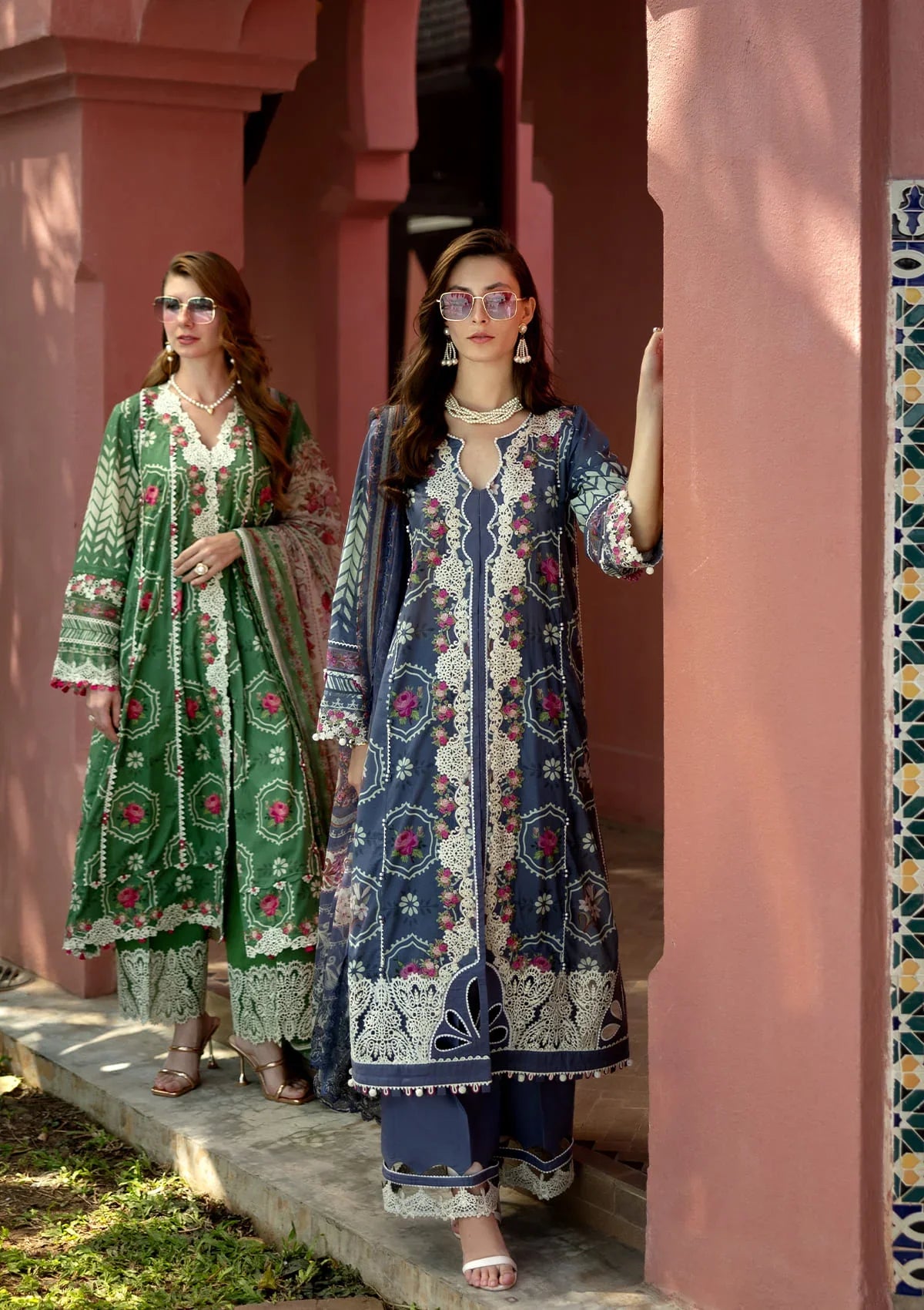 front images of digital printed lawn dresses from ELAF SIGNATURE COLLECTION 2025.