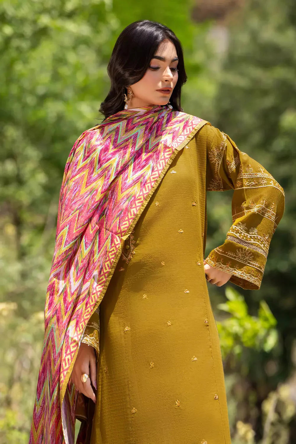 3PC Embroidered Unstitched Cambric Suit KSDE-2819 Embroidered KHAS STORES 