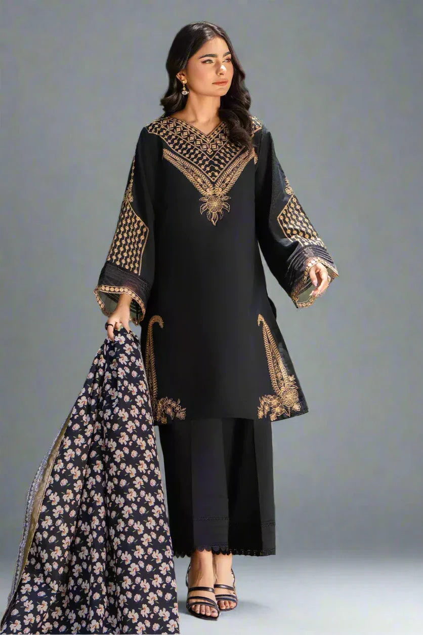 3PC Embroidered Unstitched Cambric Suit KSDE-2820 Embroidered KHAS STORES 