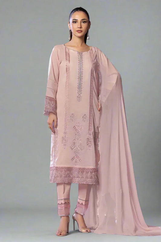 3PC Embroidered Unstitched Cambric Suit KSDE-2834 Embroidered KHAS STORES 