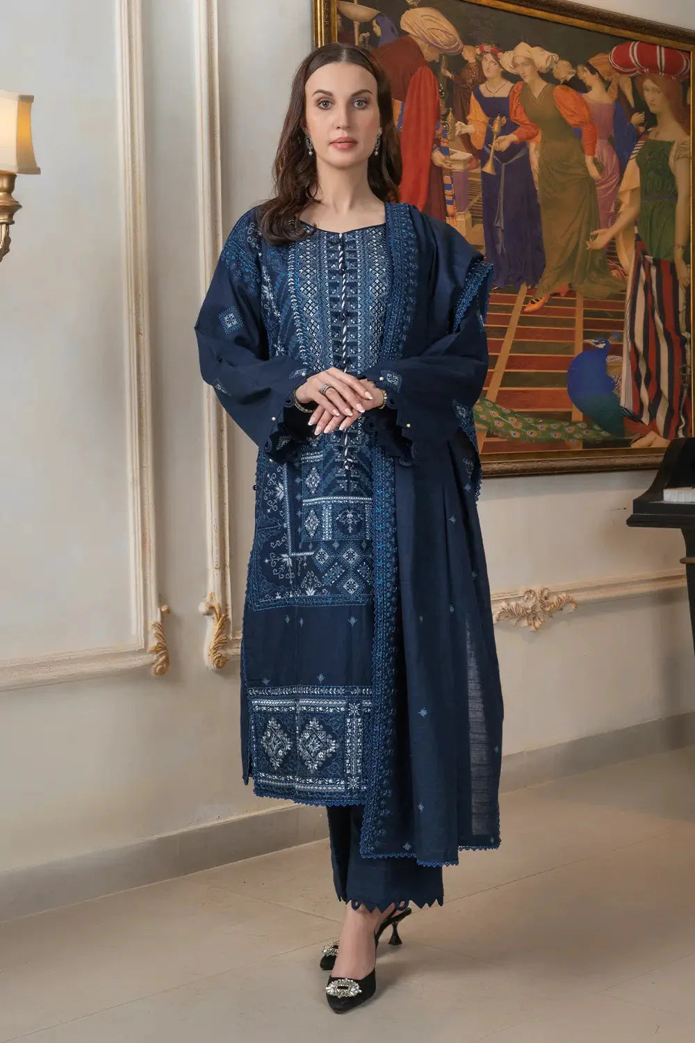 3PC Embroidered Unstitched Khaddar Suit KKE-2956 Embroidered KHAS STORES 