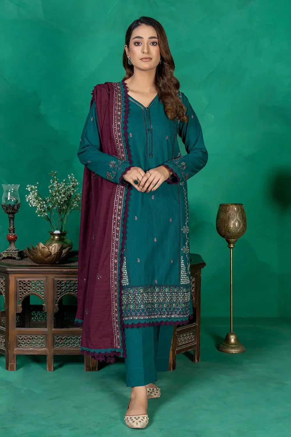 3PC Embroidered Unstitched Khaddar Suit KKE-2957 Embroidered KHAS STORES 