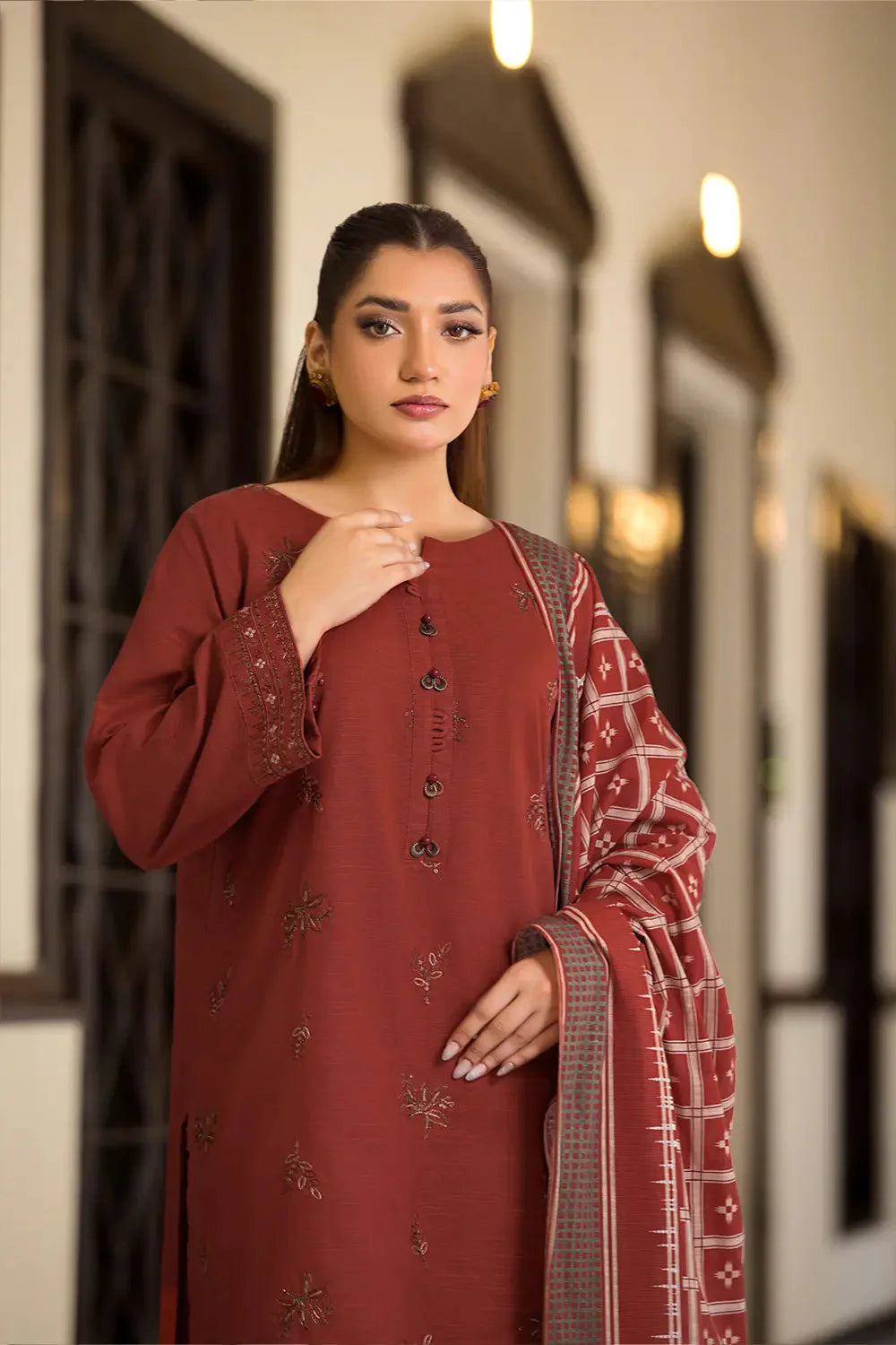 3PC Embroidered Unstitched Khaddar Suit KKE-2975 Embroidered KHAS STORES 