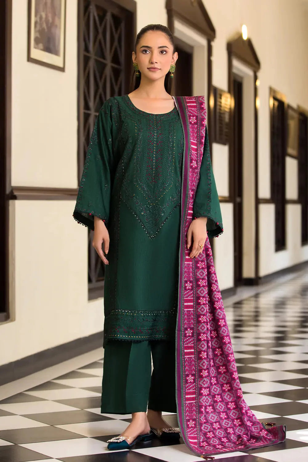 3PC Embroidered Unstitched Khaddar Suit KKE-2978 Embroidered KHAS STORES 