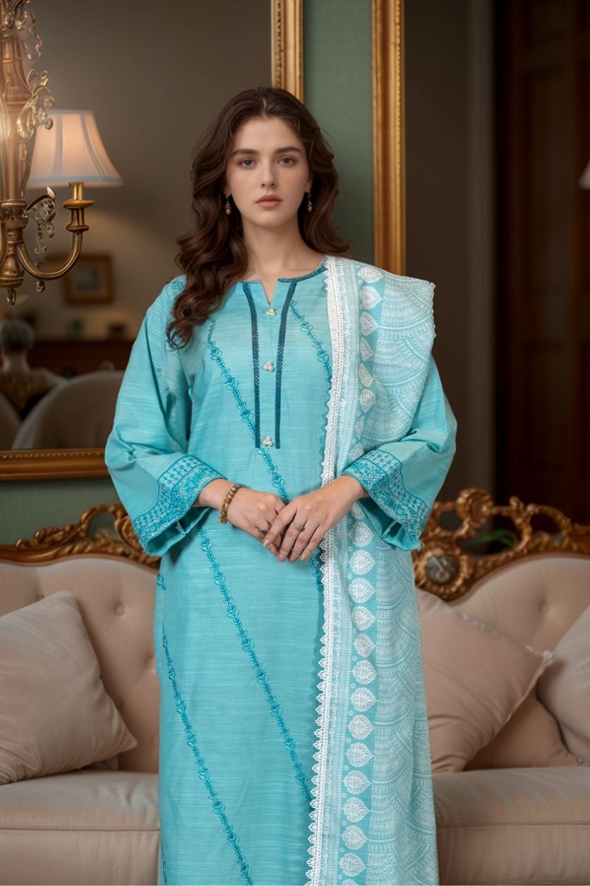3PC Embroidered Unstitched Khaddar Suit KKE-2986 Embroidered KHAS STORES 