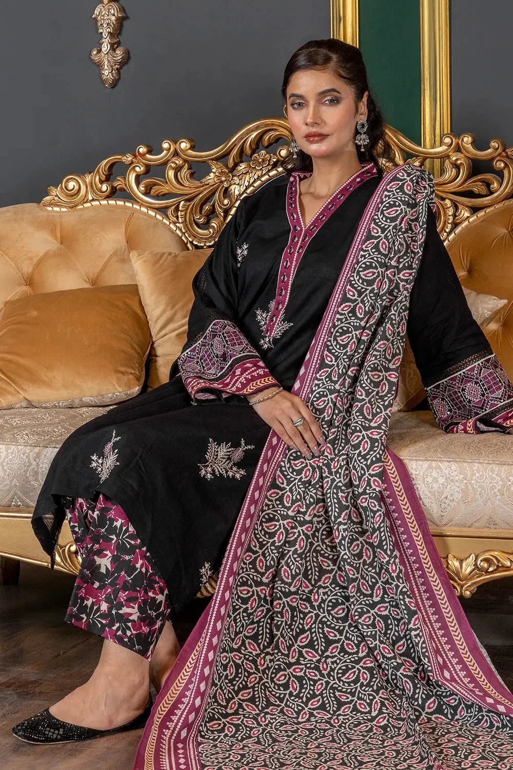 3PC Embroidered Unstitched Khaddar Suit KKE-2987 Embroidered KHAS STORES 