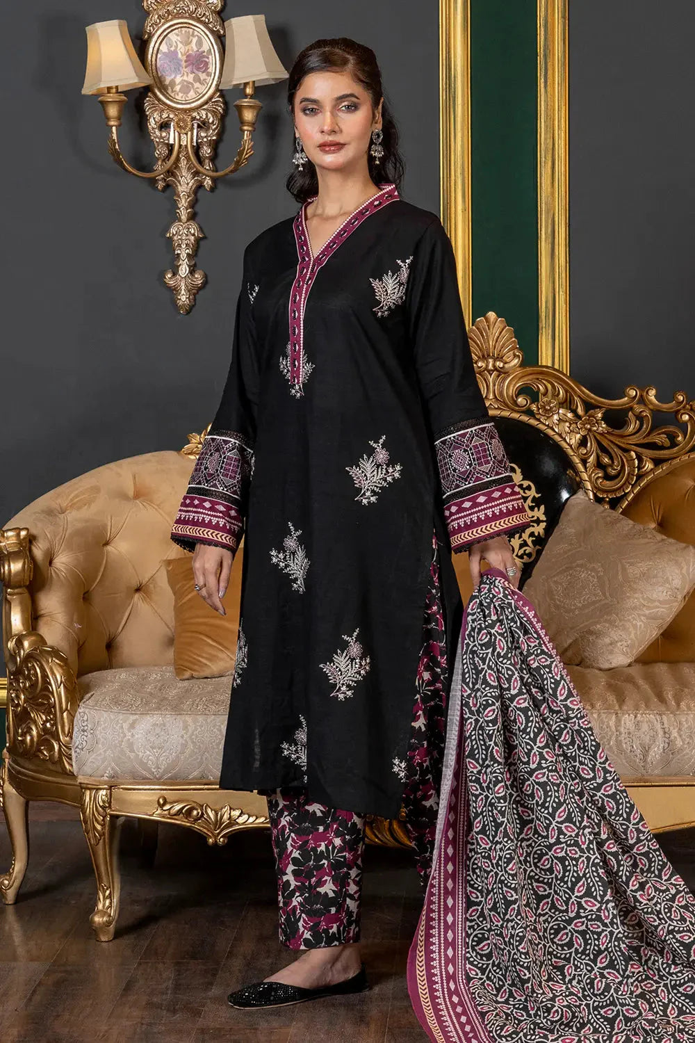 3PC Embroidered Unstitched Khaddar Suit KKE-2987 Embroidered KHAS STORES 