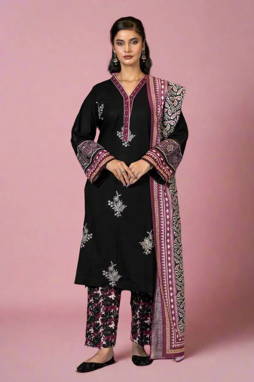 3PC Embroidered Unstitched Khaddar Suit KKE-2987 Embroidered KHAS STORES 