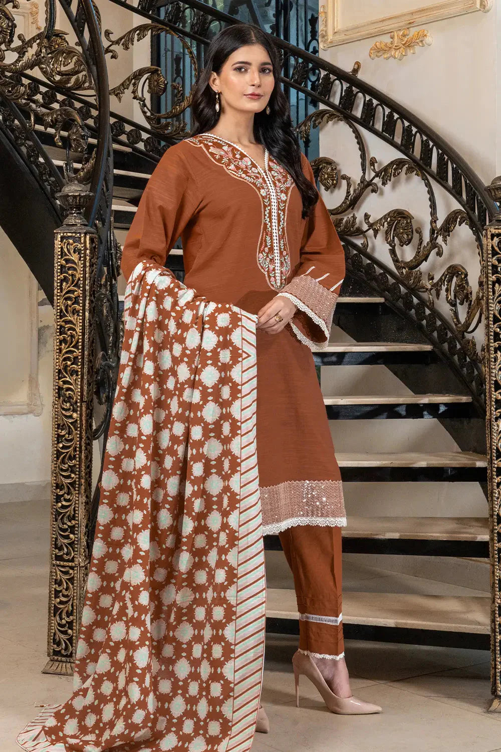 3PC Embroidered Unstitched Khaddar Suit KKE-2988 Embroidered KHAS STORES 