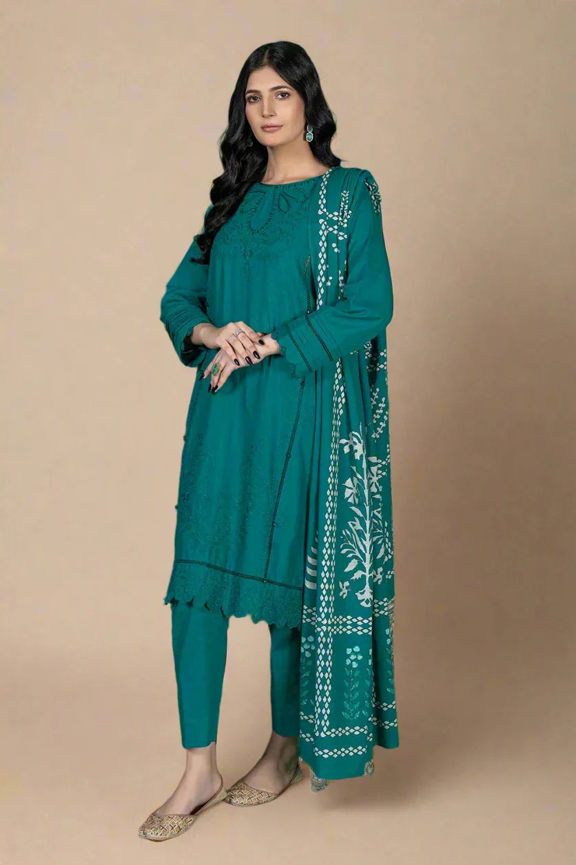 3PC Embroidered Unstitched Khaddar Suit KKE-3014 Embroidered KHAS STORES 