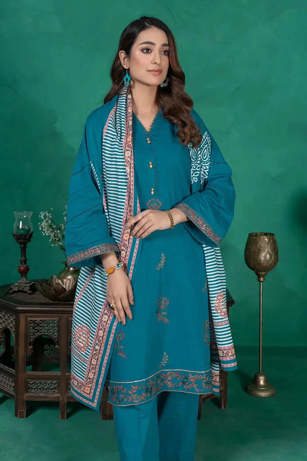 3PC Embroidered Unstitched Khaddar Suit KKE-3017 Embroidered KHAS STORES 