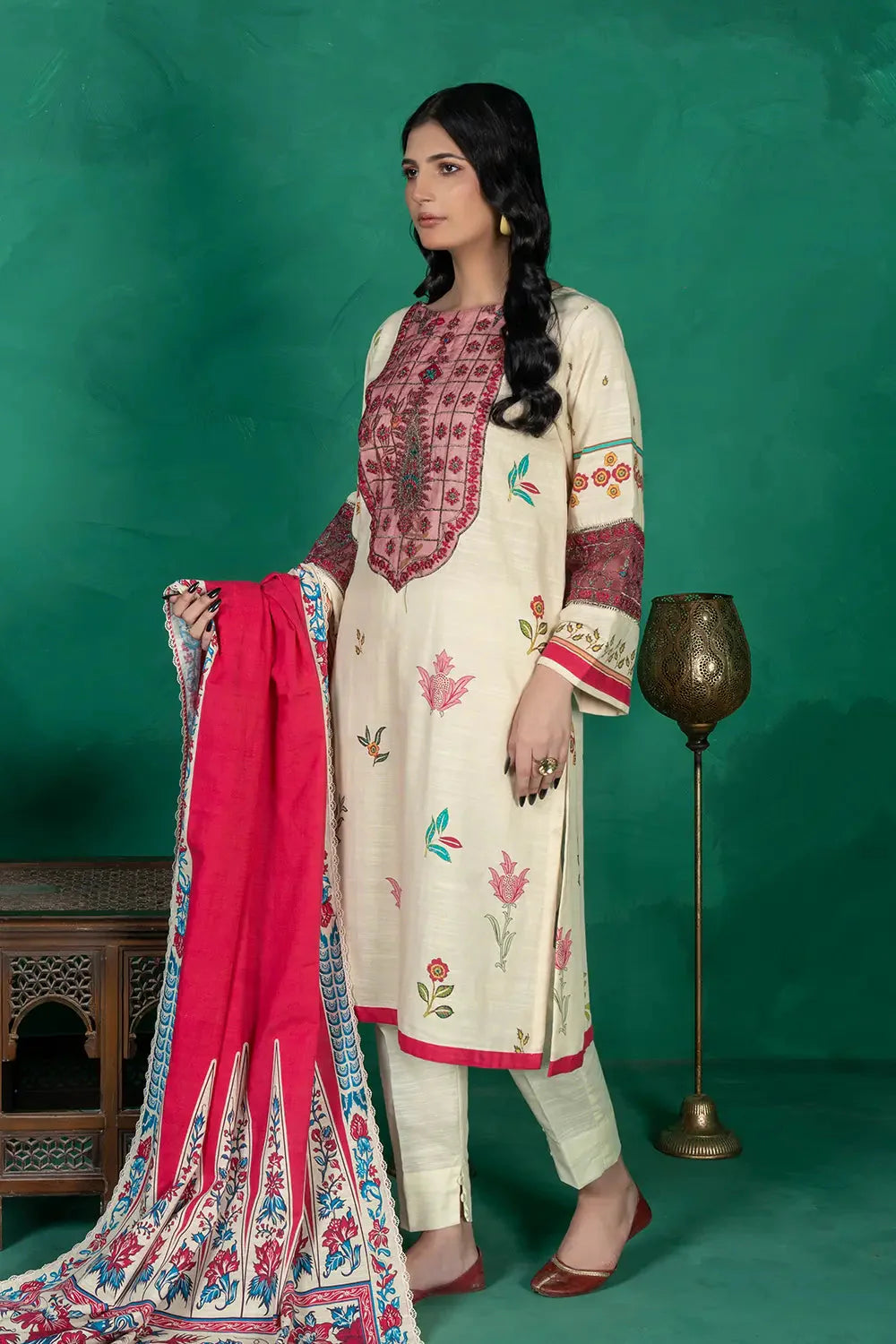 3PC Embroidered Unstitched Khaddar Suit KKE-3018 Embroidered KHAS STORES 