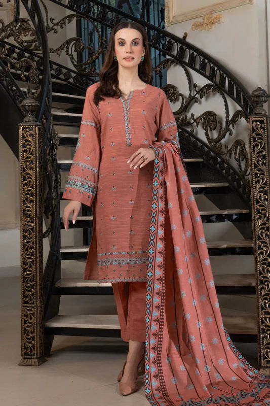 3PC Embroidered Unstitched Khaddar Suit KKHE-2918 Embroidered KHAS STORES 