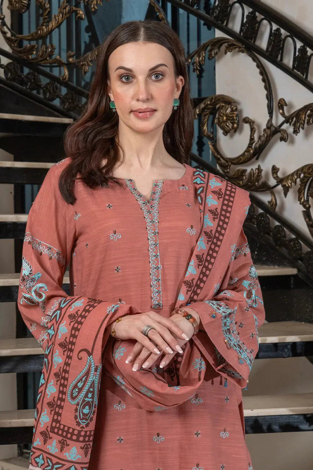 3PC Embroidered Unstitched Khaddar Suit KKHE-2918 Embroidered KHAS STORES 