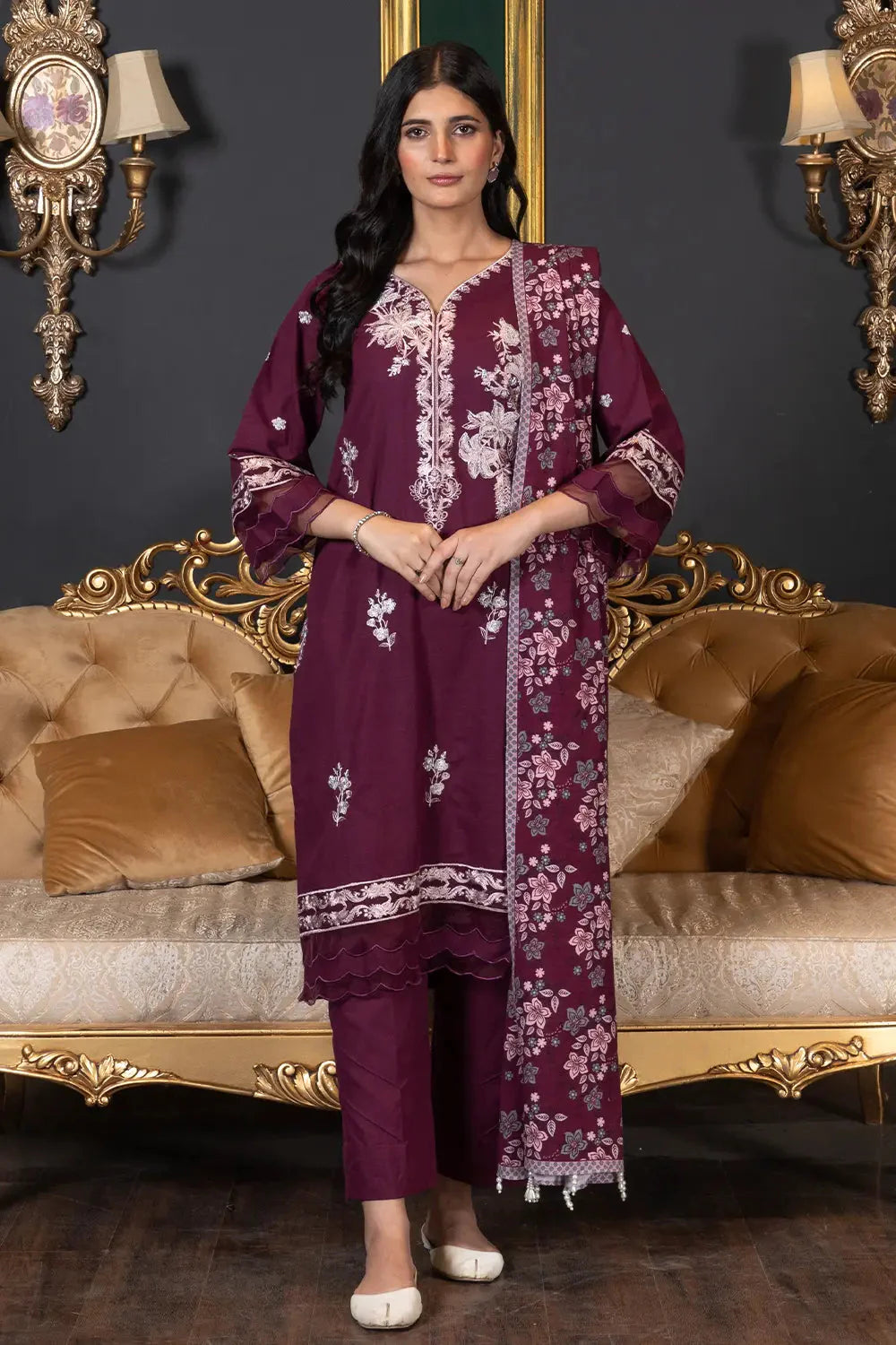 3PC Embroidered Unstitched Khaddar Suit KKHE-2989 Embroidered KHAS STORES 