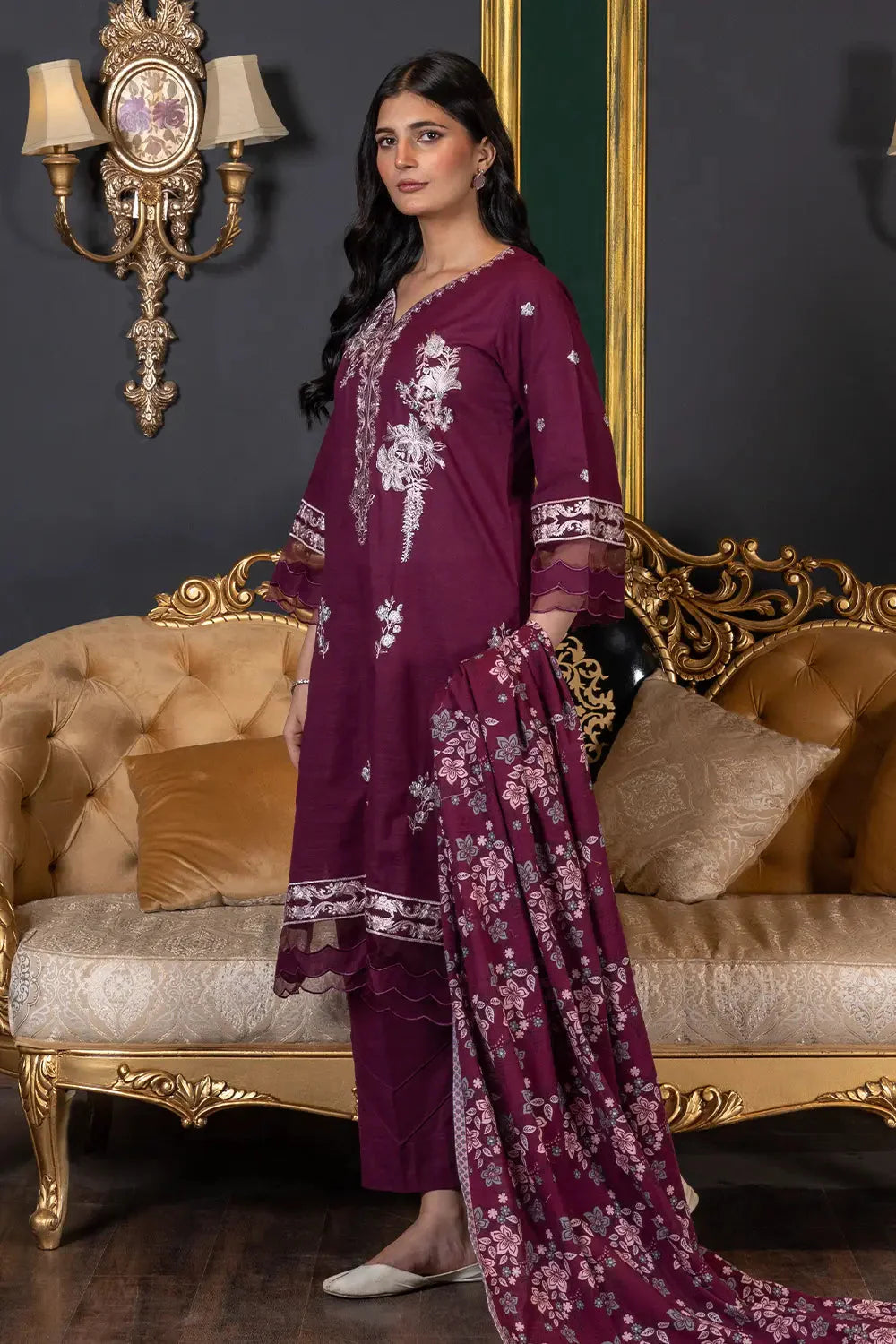 3PC Embroidered Unstitched Khaddar Suit KKHE-2989 Embroidered KHAS STORES 