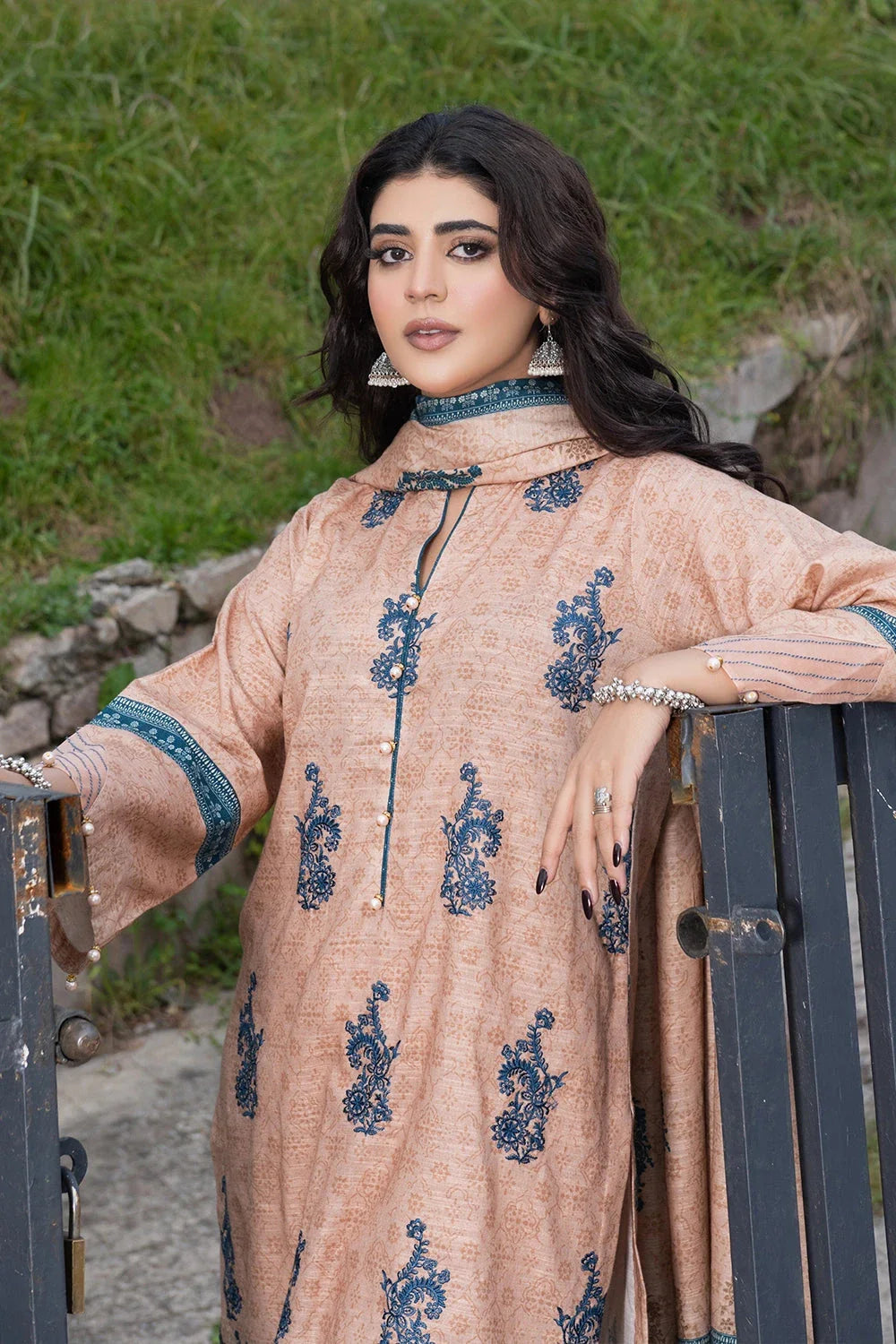 3PC Embroidered Unstitched Khaddar Suit KKHE-3580 Embroidered KHAS STORES 