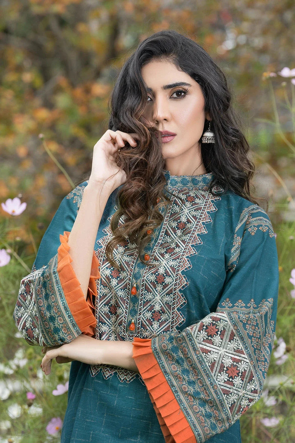 3PC Embroidered Unstitched Khaddar Suit KKHE-3581 Embroidered KHAS STORES 