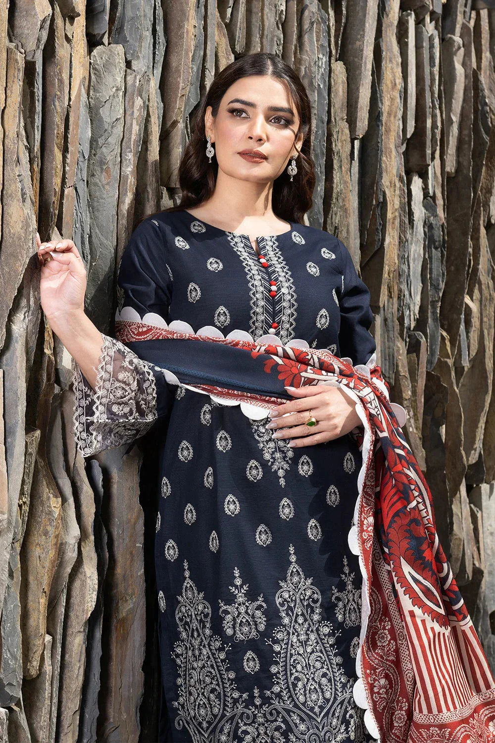 3PC Embroidered Unstitched Khaddar Suit KKHE-3599 Embroidered KHAS STORES 