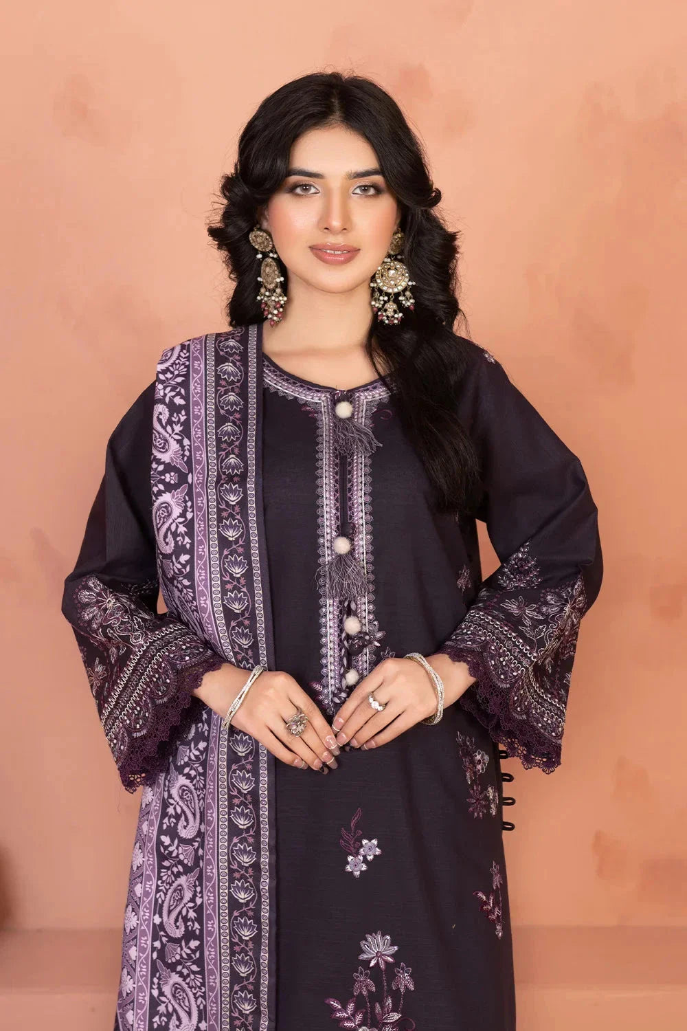 3PC Embroidered Unstitched Khaddar Suit KKHE-3638 Embroidered KHAS STORES 