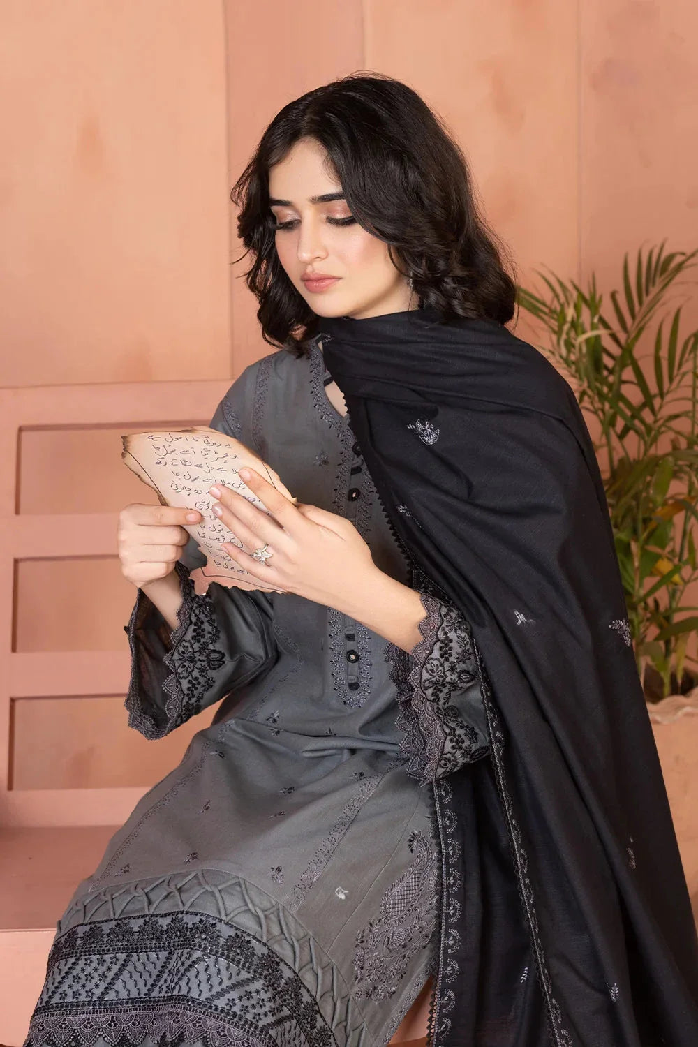 3PC Embroidered Unstitched Khaddar Suit KKHE-3694 Embroidered KHAS STORES 