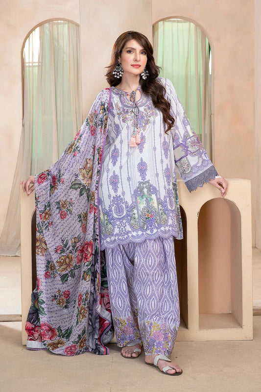3PC Embroidered Unstitched Lawn Suit KC-3324 Embroidered KHAS STORES 
