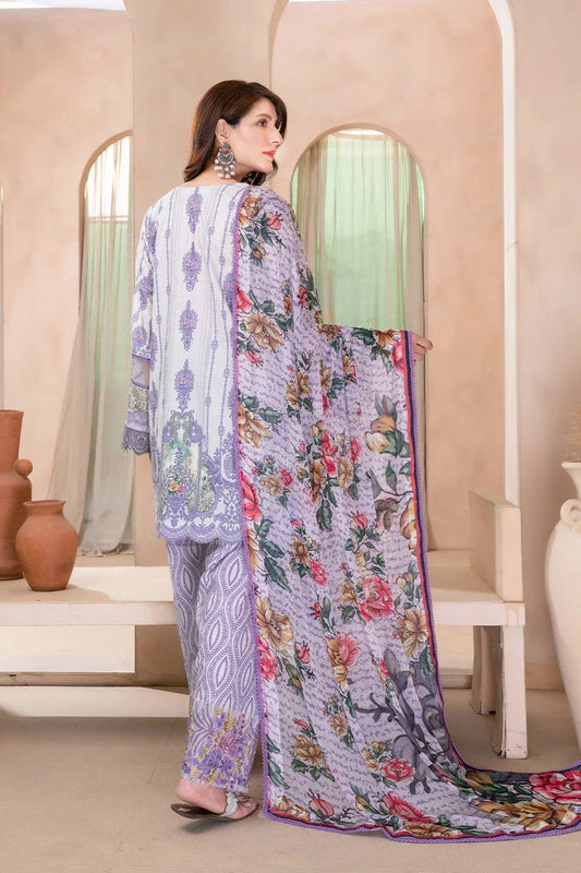3PC Embroidered Unstitched Lawn Suit KC-3324 Embroidered KHAS STORES 