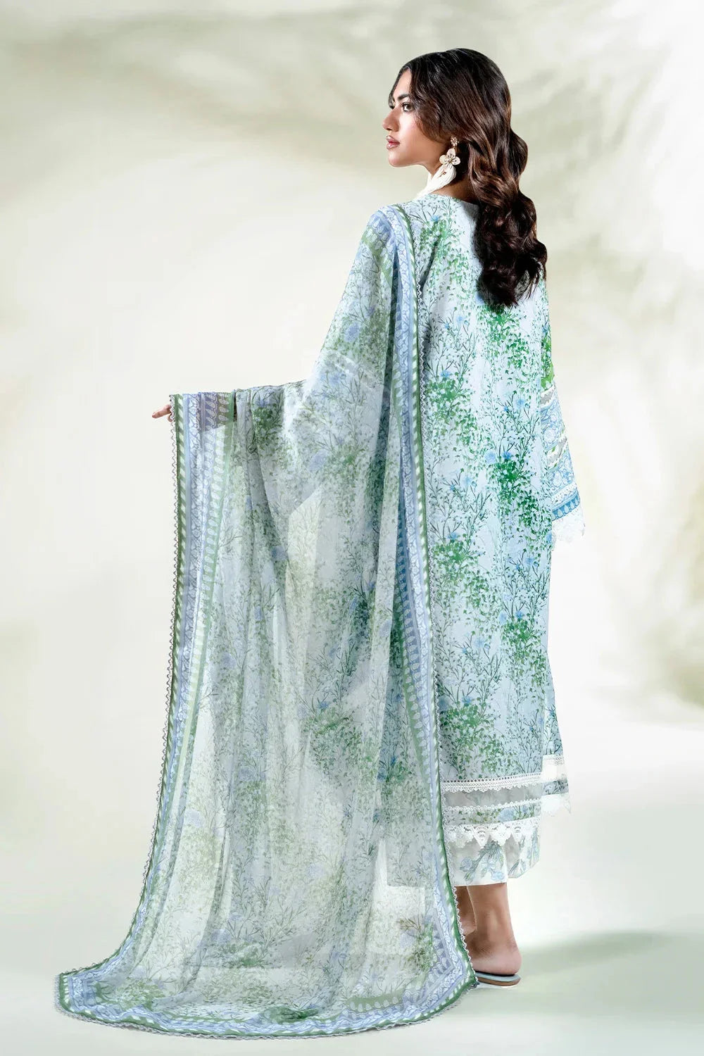 3PC Embroidered Unstitched Lawn Suit | KC-3774 Embroidered KHAS STORES 