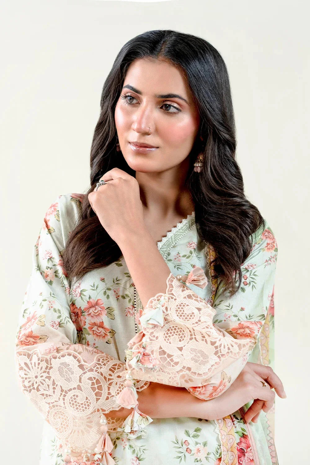 3PC Embroidered Unstitched Lawn Suit | KC-3775 Embroidered KHAS STORES 