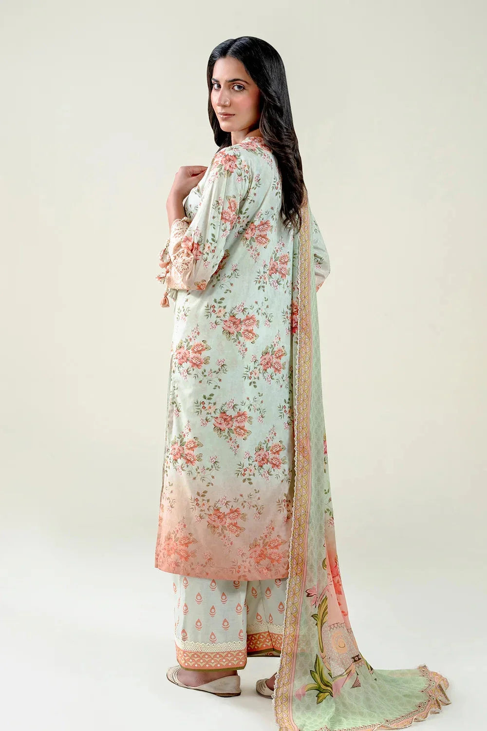 3PC Embroidered Unstitched Lawn Suit | KC-3775 Embroidered KHAS STORES 