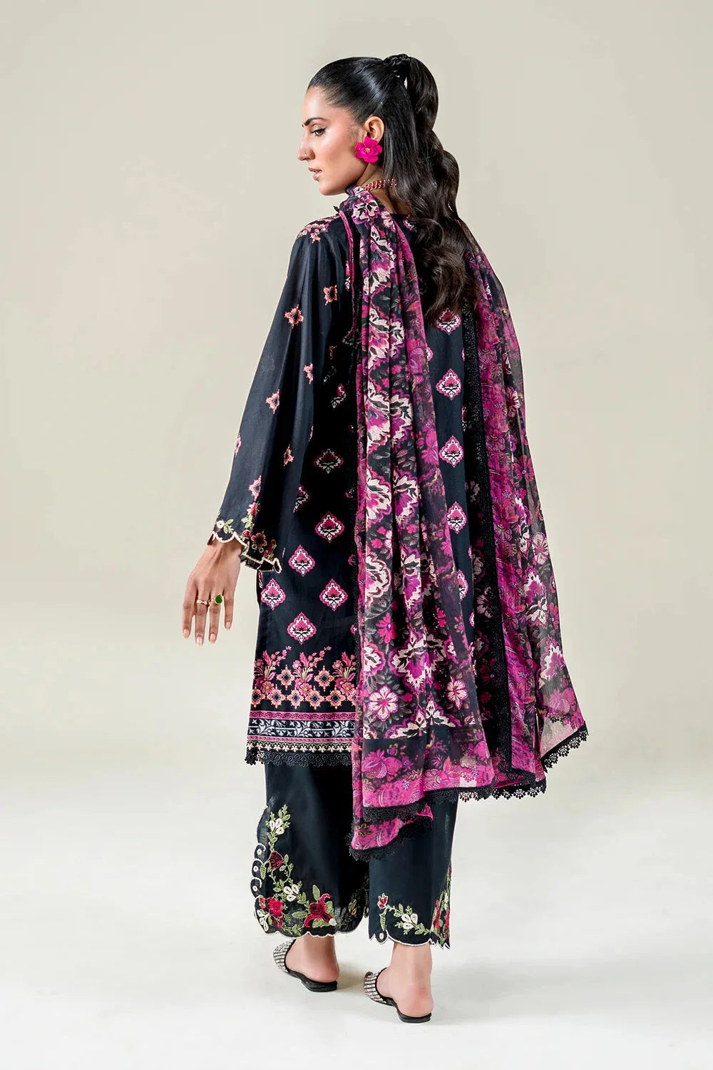 3PC Embroidered Unstitched Lawn Suit | KC-3777 Embroidered KHAS STORES 
