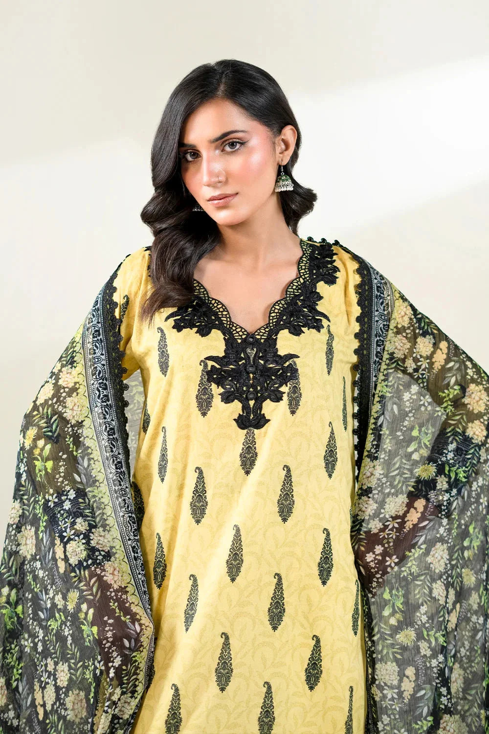 3PC Embroidered Unstitched Lawn Suit | KC-3778 Embroidered KHAS STORES 