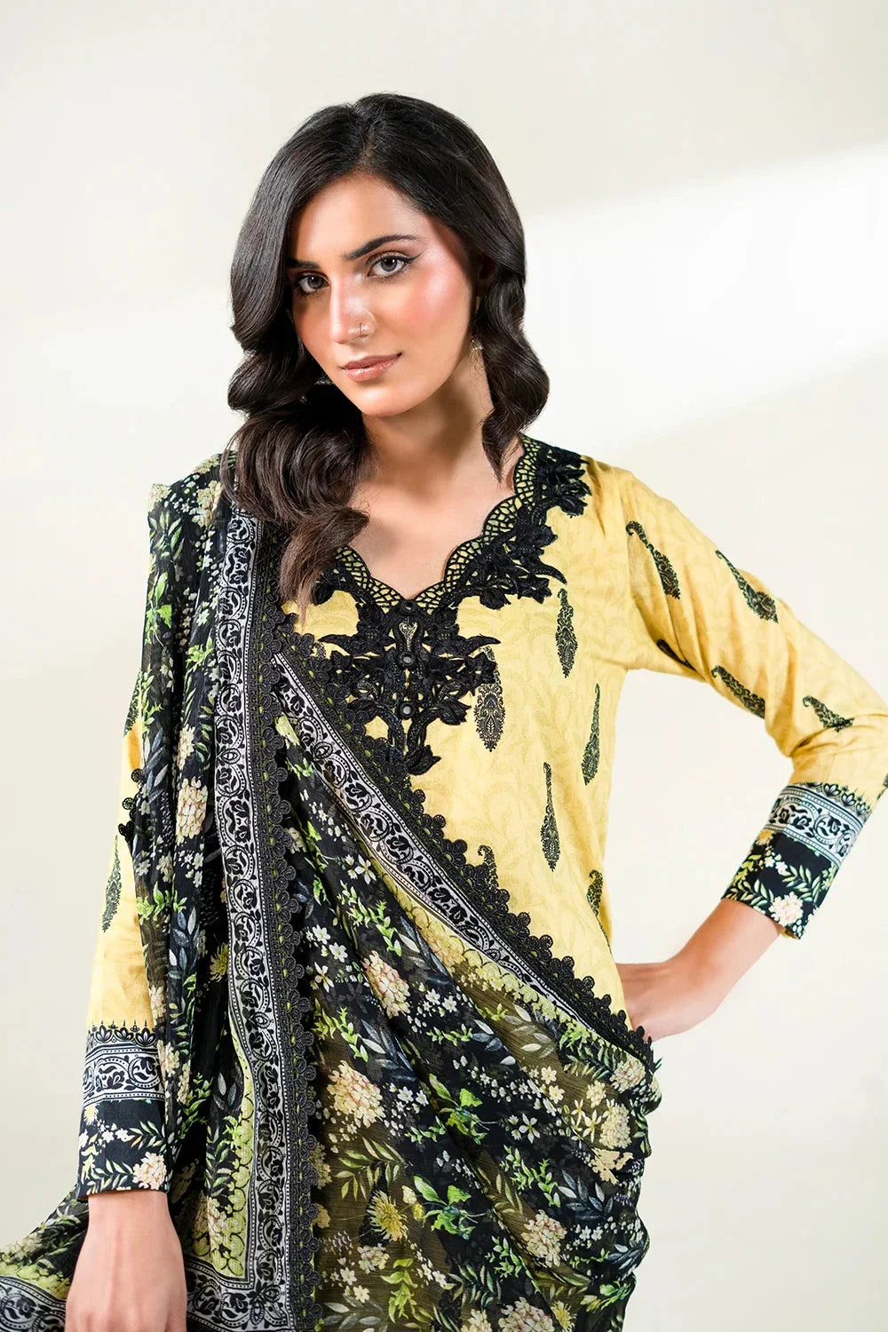3PC Embroidered Unstitched Lawn Suit | KC-3778 Embroidered KHAS STORES 