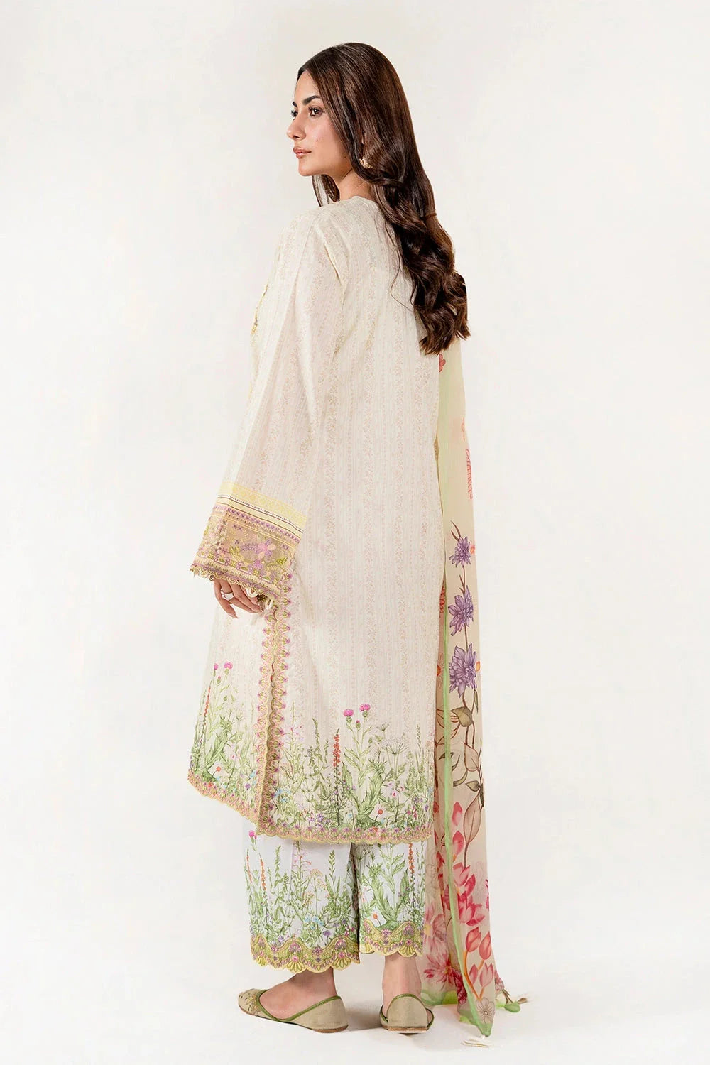 3PC Embroidered Unstitched Lawn Suit | KC-4009 Embroidered KHAS STORES 