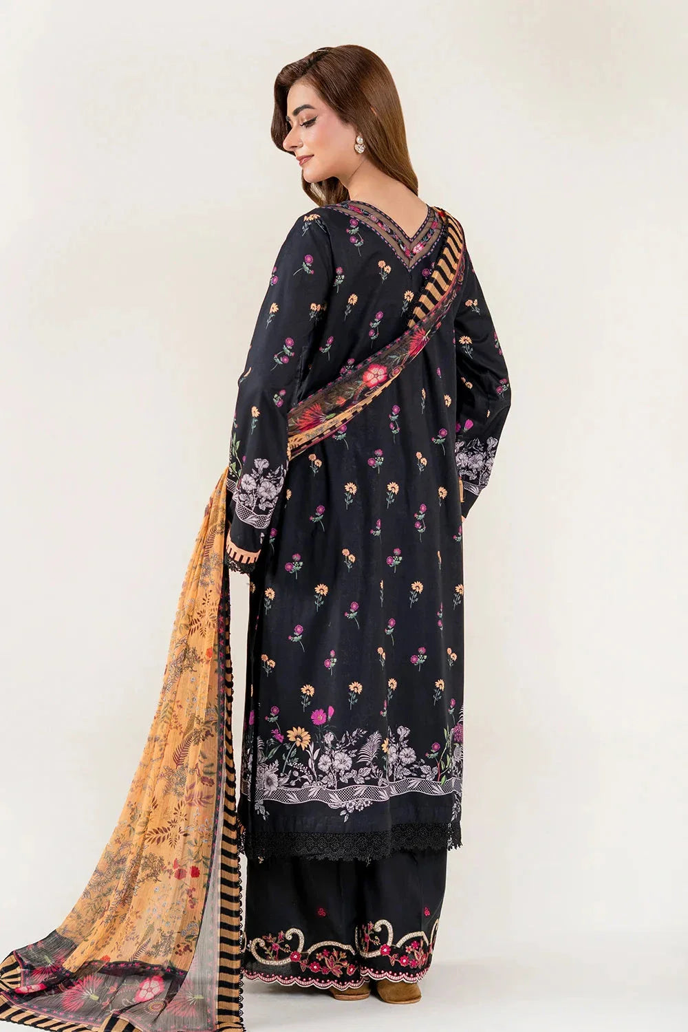 3PC Embroidered Unstitched Lawn Suit | KC-4013 Embroidered KHAS STORES 