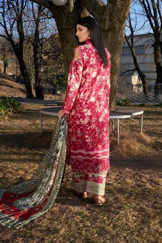 3PC Embroidered Unstitched Lawn Suit KCE-3218 Embroidered KHAS STORES 