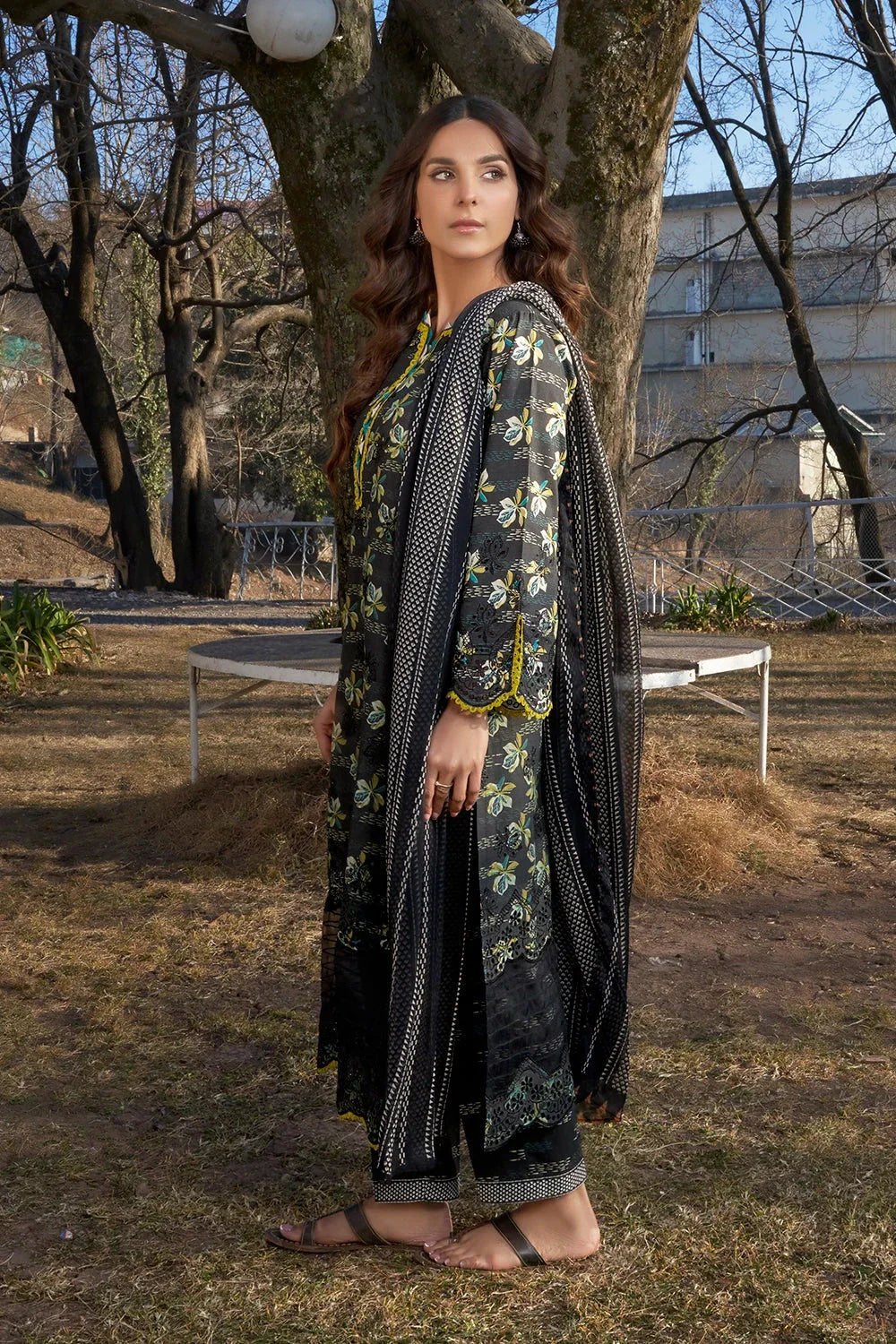 3PC Embroidered Unstitched Lawn Suit KCE-3219 Embroidered KHAS STORES 