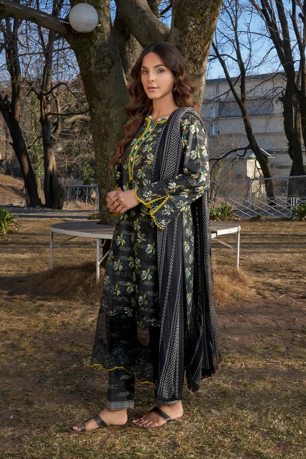 3PC Embroidered Unstitched Lawn Suit KCE-3219 Embroidered KHAS STORES 