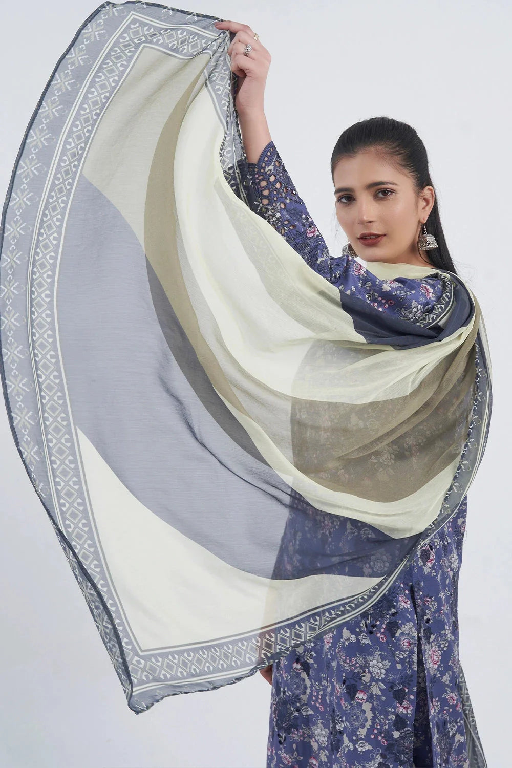 3PC Embroidered Unstitched Lawn Suit KCE-3220 Embroidered KHAS STORES 