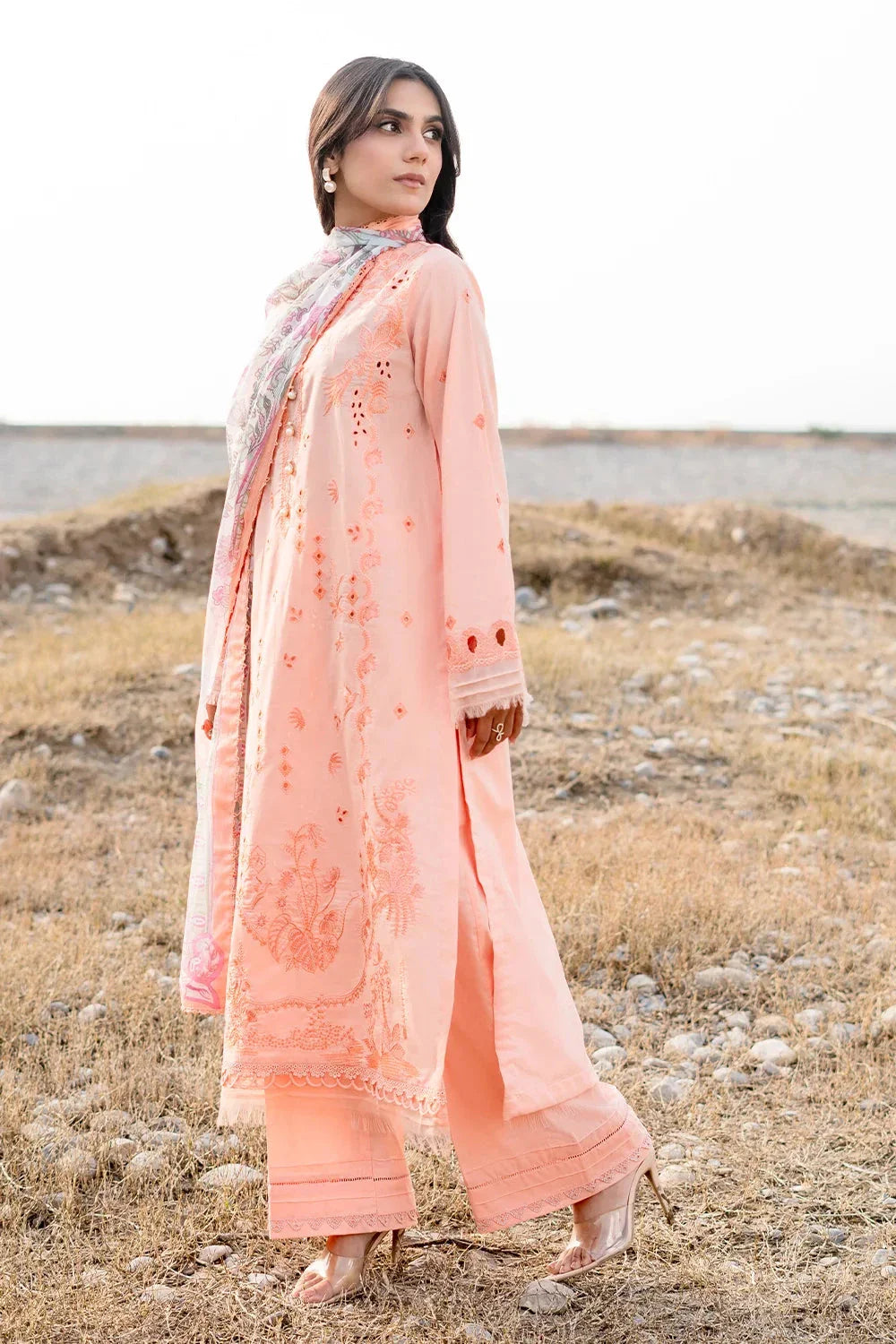 3PC Embroidered Unstitched Lawn Suit | KCE-3789 Embroidered KHAS STORES 