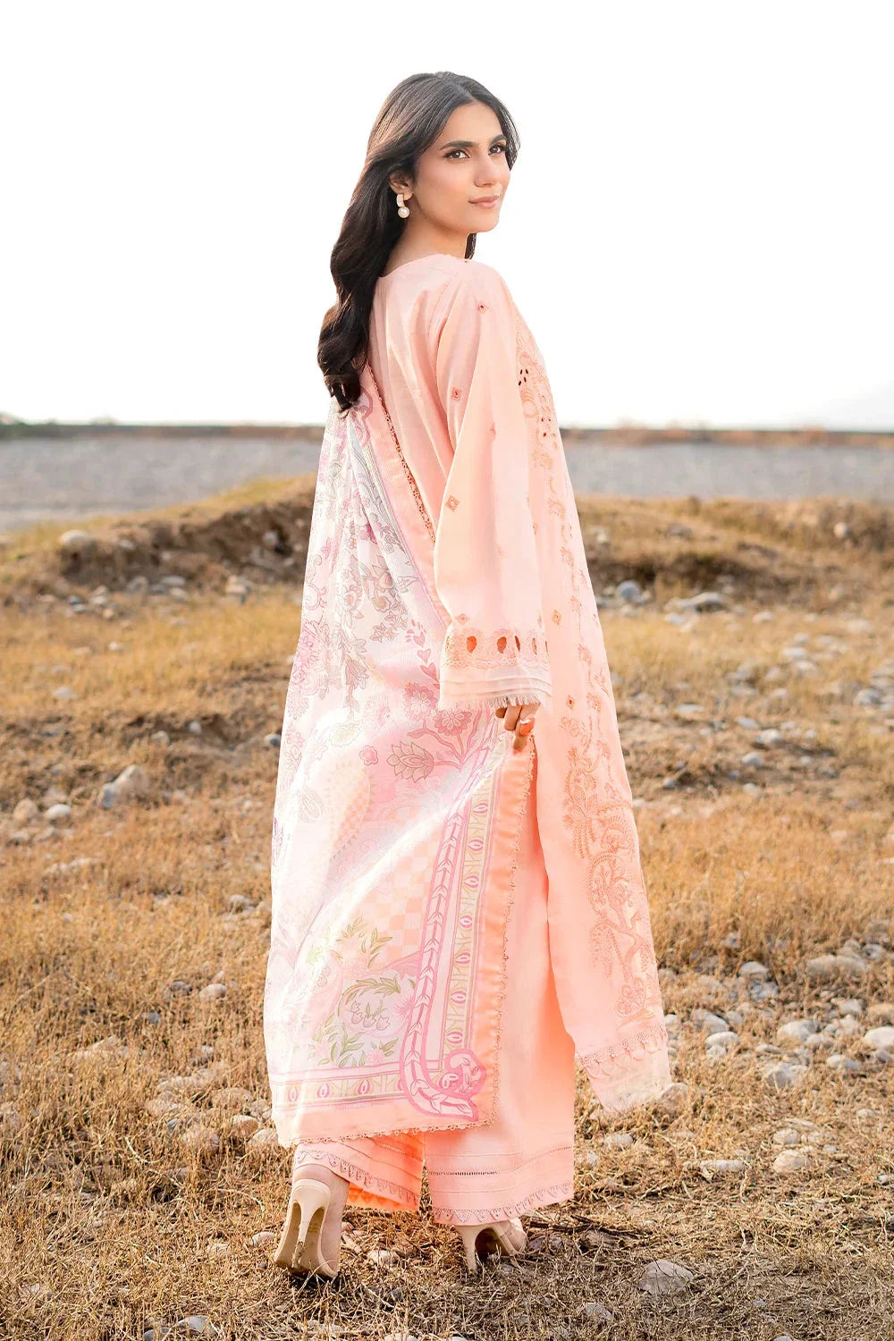 3PC Embroidered Unstitched Lawn Suit | KCE-3789 Embroidered KHAS STORES 