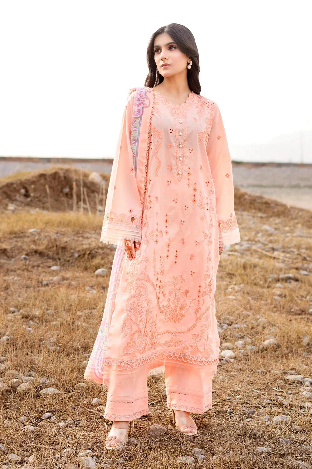 3PC Embroidered Unstitched Lawn Suit | KCE-3789 Embroidered KHAS STORES 
