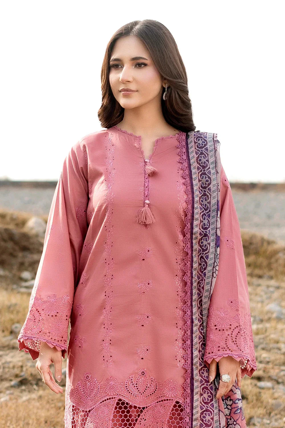 3PC Embroidered Unstitched Lawn Suit | KCE-3792 Embroidered KHAS STORES 