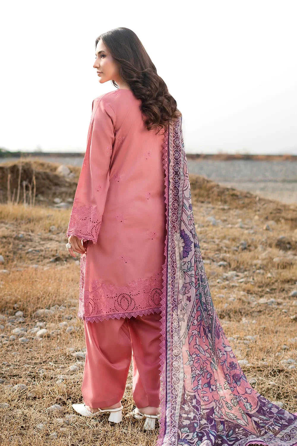 3PC Embroidered Unstitched Lawn Suit | KCE-3792 Embroidered KHAS STORES 