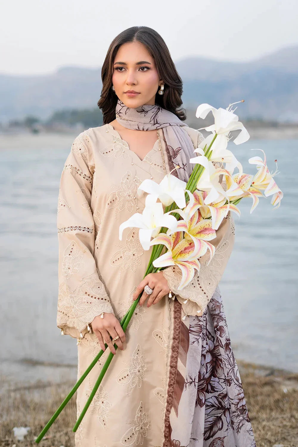 3PC Embroidered Unstitched Lawn Suit | KCE-3794 Embroidered KHAS STORES 