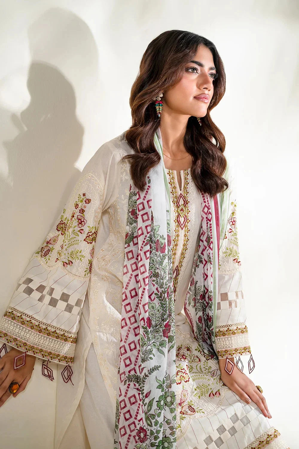 3PC Embroidered Unstitched Lawn Suit | KCE-3804 Embroidered KHAS STORES 