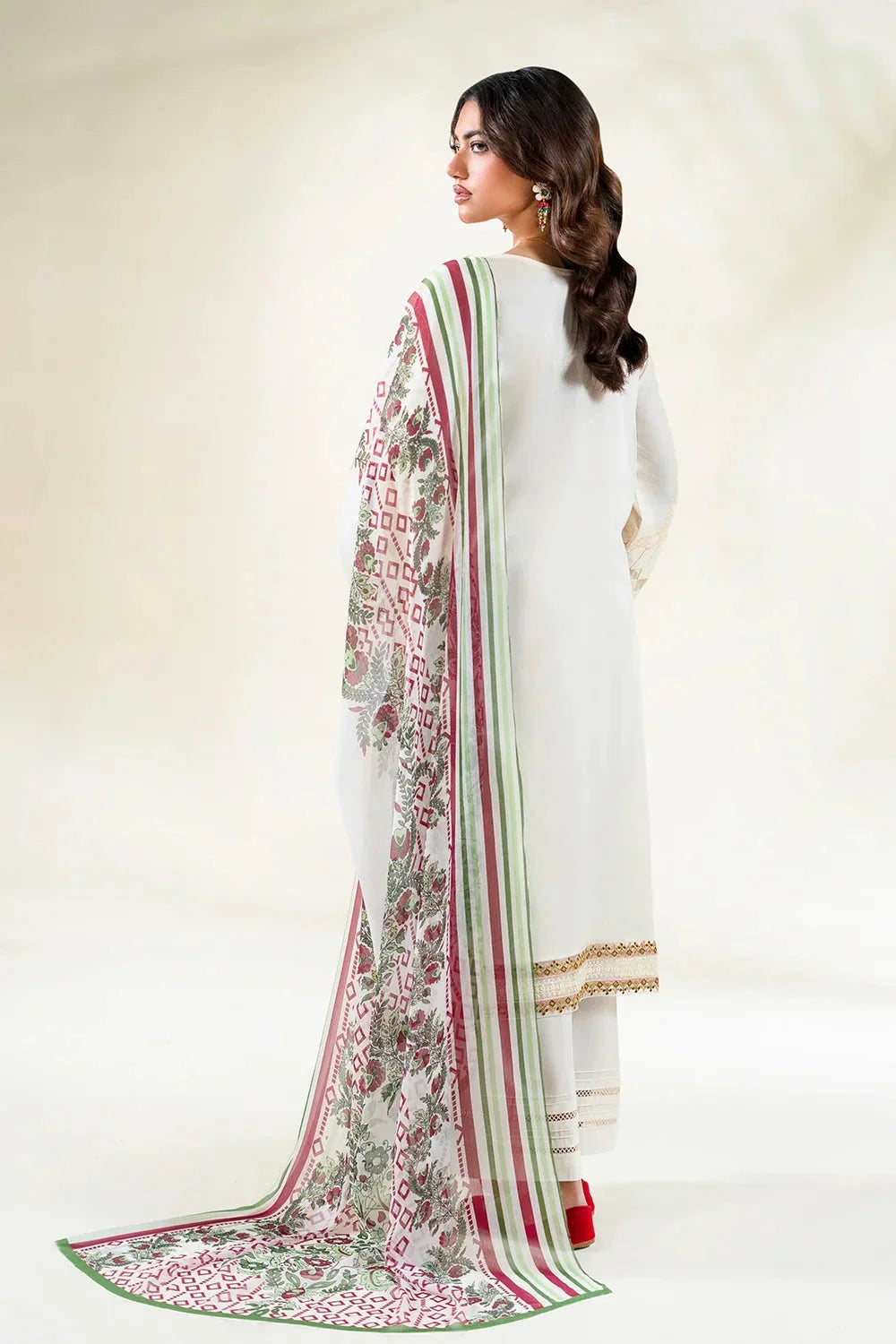 3PC Embroidered Unstitched Lawn Suit | KCE-3804 Embroidered KHAS STORES 