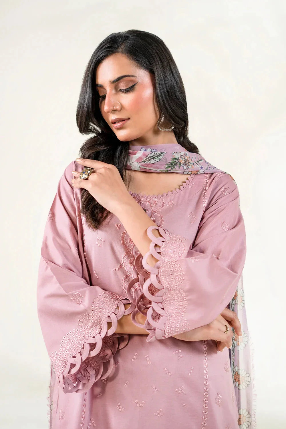 3PC Embroidered Unstitched Lawn Suit | KCE-3806 Embroidered KHAS STORES 